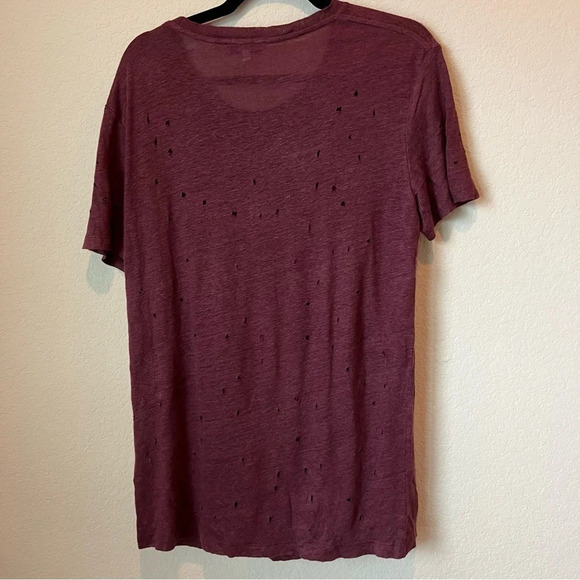 Iro Distressed Clay Tee in burgundy - Picture 5 of 5